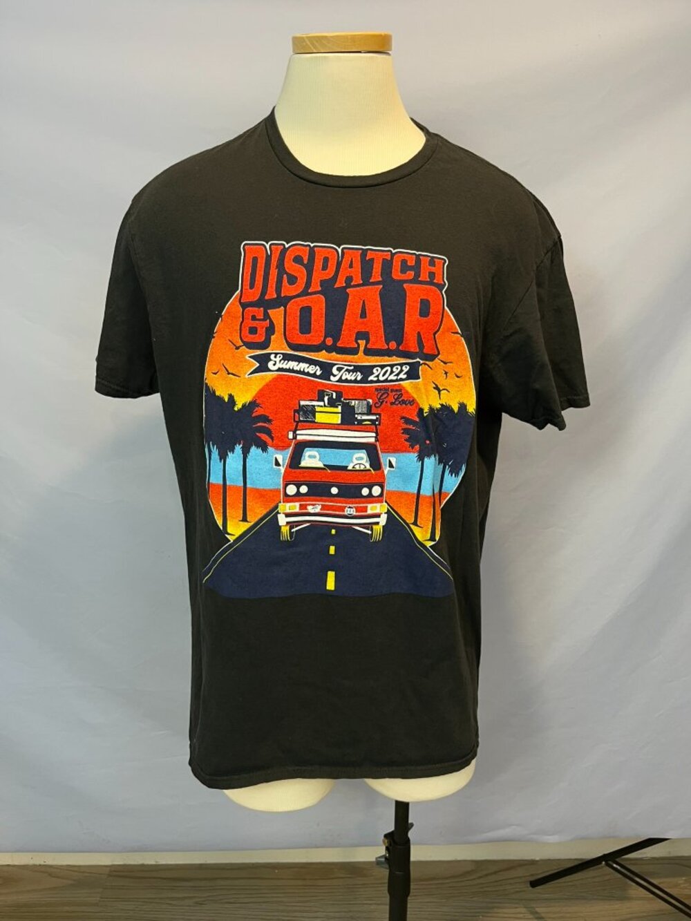 Dispatch & O.A.R. Summer Tour 2022 Concert T-Shirt Black Graphic Band Tee